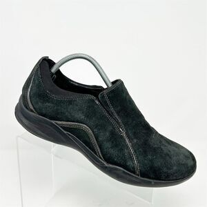 Clarks Wave Waterproof Black Suede Slip-On Loafers Size 11M Casual Shoes Comfort